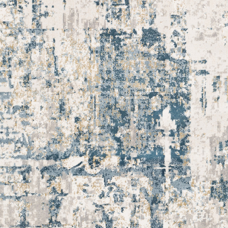 Trent Austin Design® Hoekstra Abstract Blue/Beige/Light Gray Area Rug